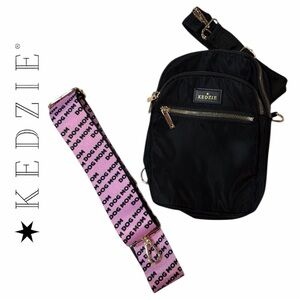 Kedzie‎ Black Nylon Round Trip Convertible Sling and Crossbody